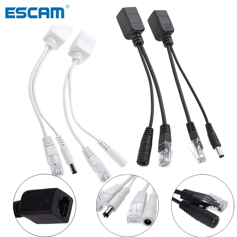 Cabo adaptador poe rj45 injetor divisor kit fita blindada potência passiva sobre Ethernet12-48v sintetizador separador combinador