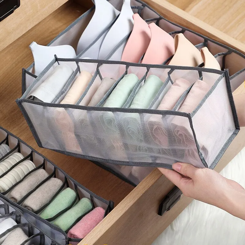 Organizer per calzini pieghevole per biancheria intima a 6/7/11 scomparti con divisori Mini Organizer per vestiti