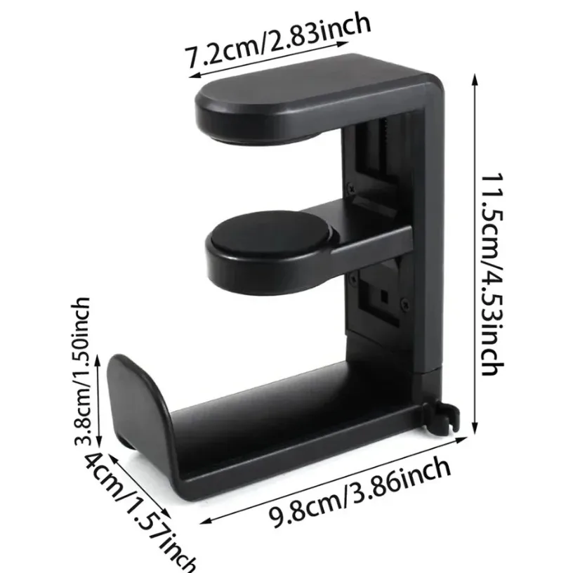 360° Rotating  Adjustable Table Clip Gaming Headphone Stand and Table Hook Non Perforated Table Clip Hook Desktop Clip on