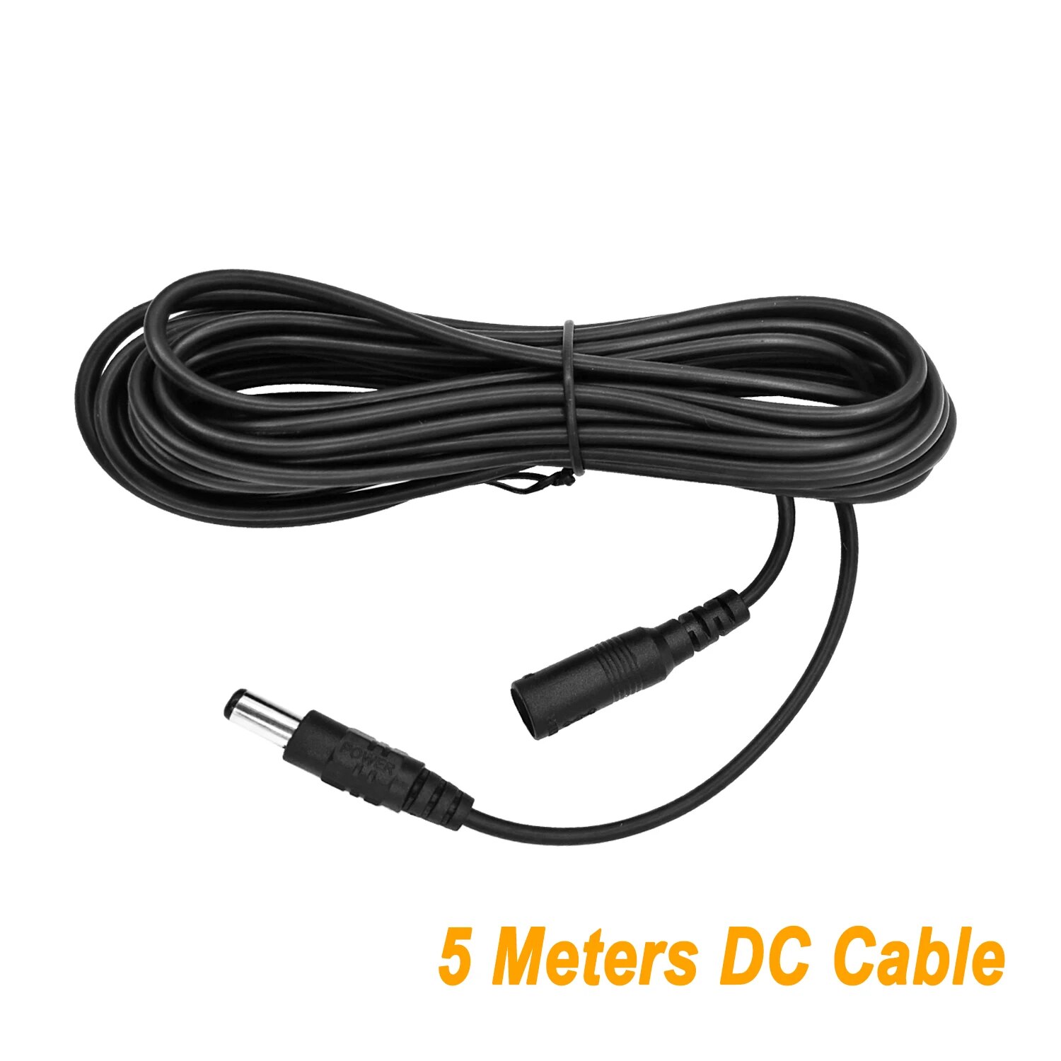 Cabo de extensão de alimentação dc12v, 5m, 10m, 5.5mm * 2.1mm, conector macho para fêmea para lâmpada led, câmera de segurança cctv, cabo de alimentação preto