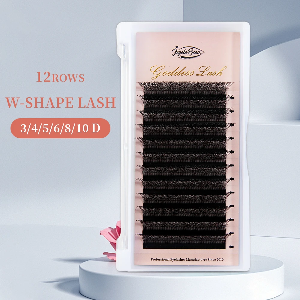 Goddess YY  W Shaped Lashes 2D 3D 4D 5D 6D 7D 8D Automatic Flowering Premade Fans Eyelashes Extensions Natural Individual Lashes