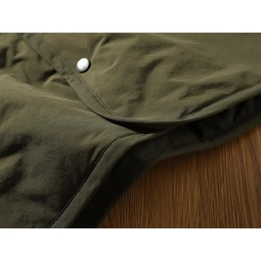 Retro ex Cotton Jaet with Button V-Ne Waterproof Workwear Layering k id Men's Faionable Cotton Coat