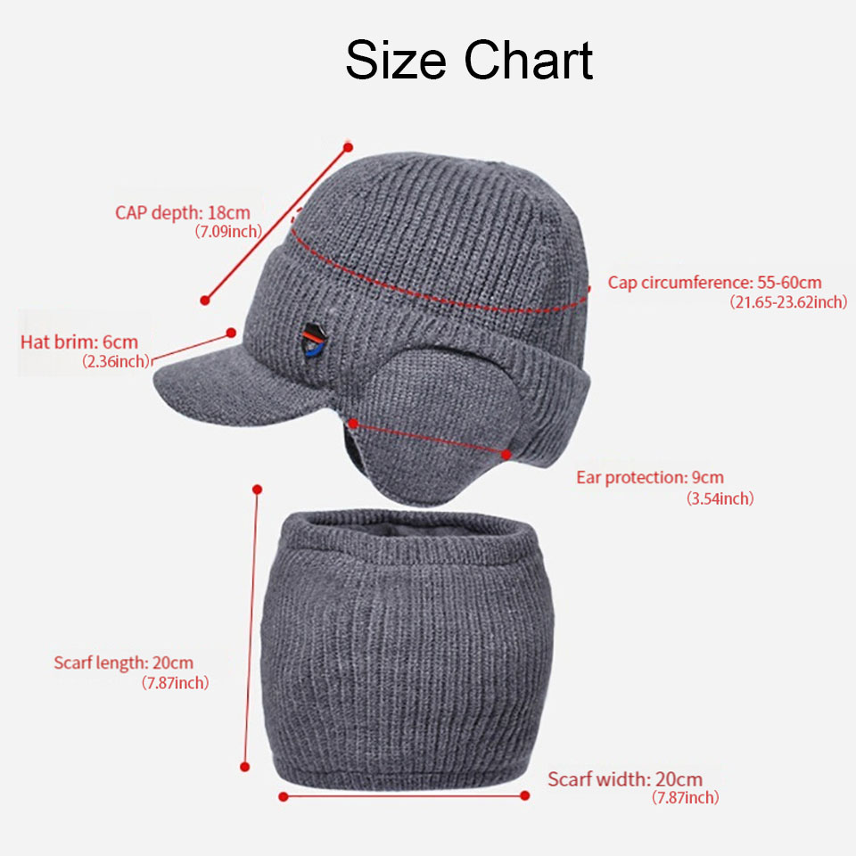 Winter Warm Gehoorbescherming Pullover Gebreide Muts Muts Sjaal Set Met Fluwelen Muts Buitensporten Fietsen Skiën Hardlopen Mannen Vrouwen