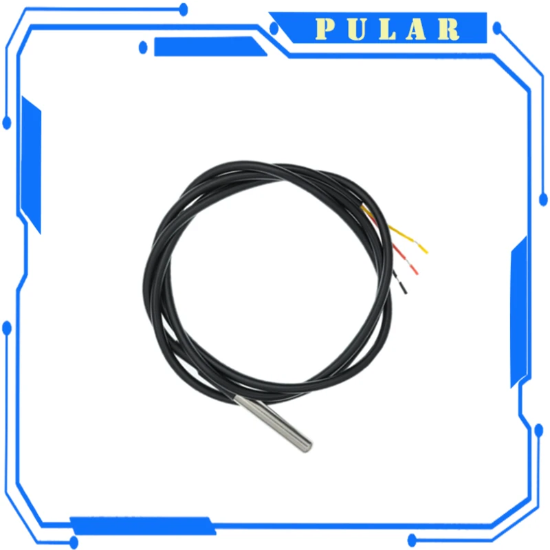 Cable de Sensor Digital PLR resistente al agua, 100CM, Kit de módulo de temperatura DS18B20, adaptador de Terminal de sonda de acero inoxidable Arduino