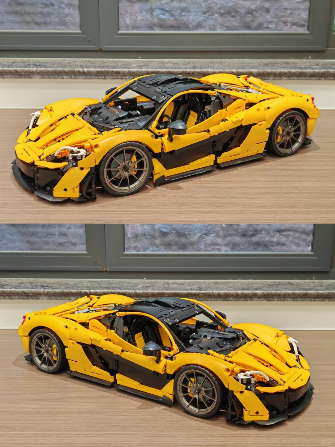 New MOC yellow car model home decor building blocks children's boy holiday gift;