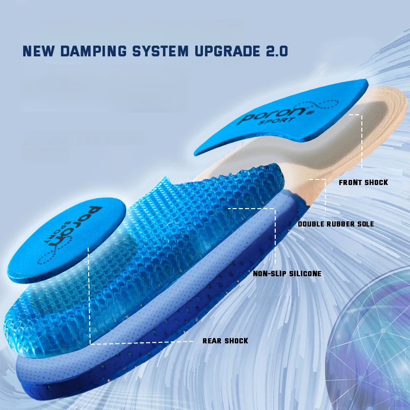 Silicone Orthopedic Insoles for Shoes High Elastic Sport Shockabsorbing Insole for Feet Arch Support Plantar Fasciitis Shoe Sole