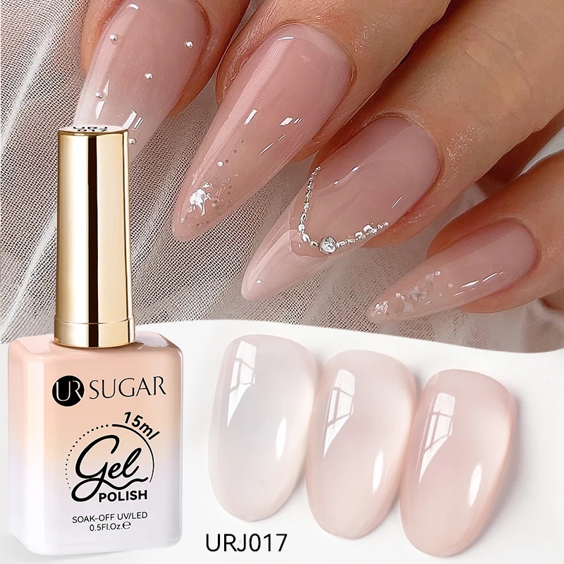 UR SUGAR uñas semipermanentel gel uv uñaspara uñas, barniz de Color translúcido blanco lechoso para manicura, 15ml, última moda esmalte uñas semipermanente gel para uñas todo para uñas material de manicura