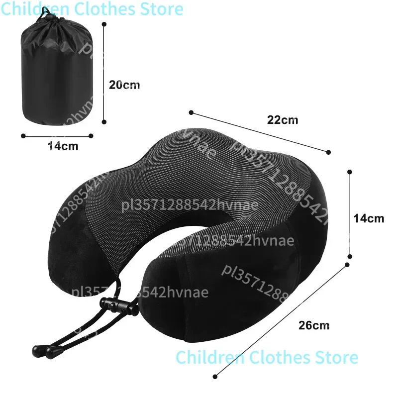 Almohada en forma de U de espuma viscoelástica, soporte para el cuello, viaje, portátil, ayuda para dormir para estudiantes, almohada de avión, respaldo, almohada en U, almohada para el cuello
