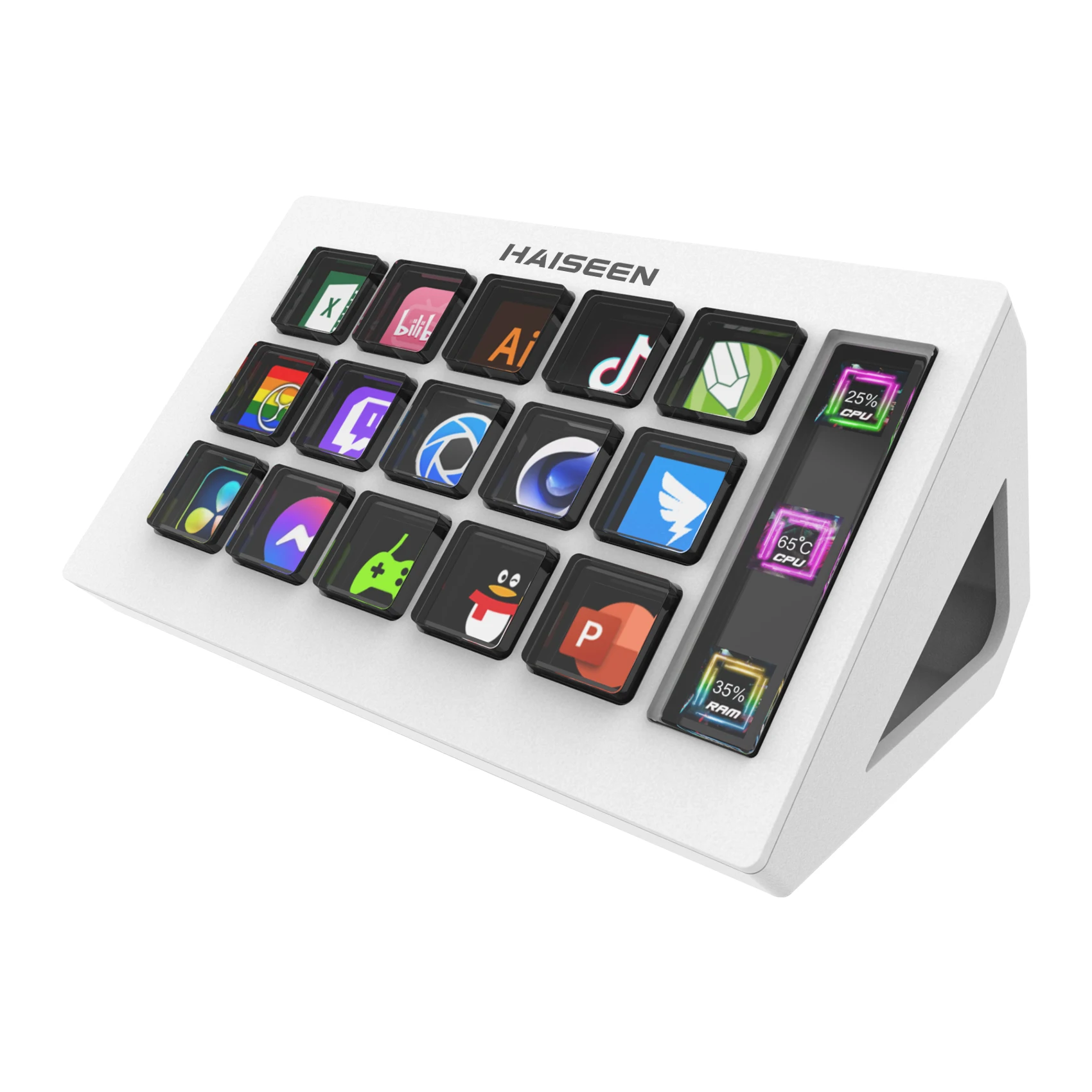 Visual Stream Deck-Tastatur, LCD-Taste, 15 Tasten, Live-Halte-Erstellung, Controller, individuelle Taste für Windows/MacOS/Android/ios-Geschenk