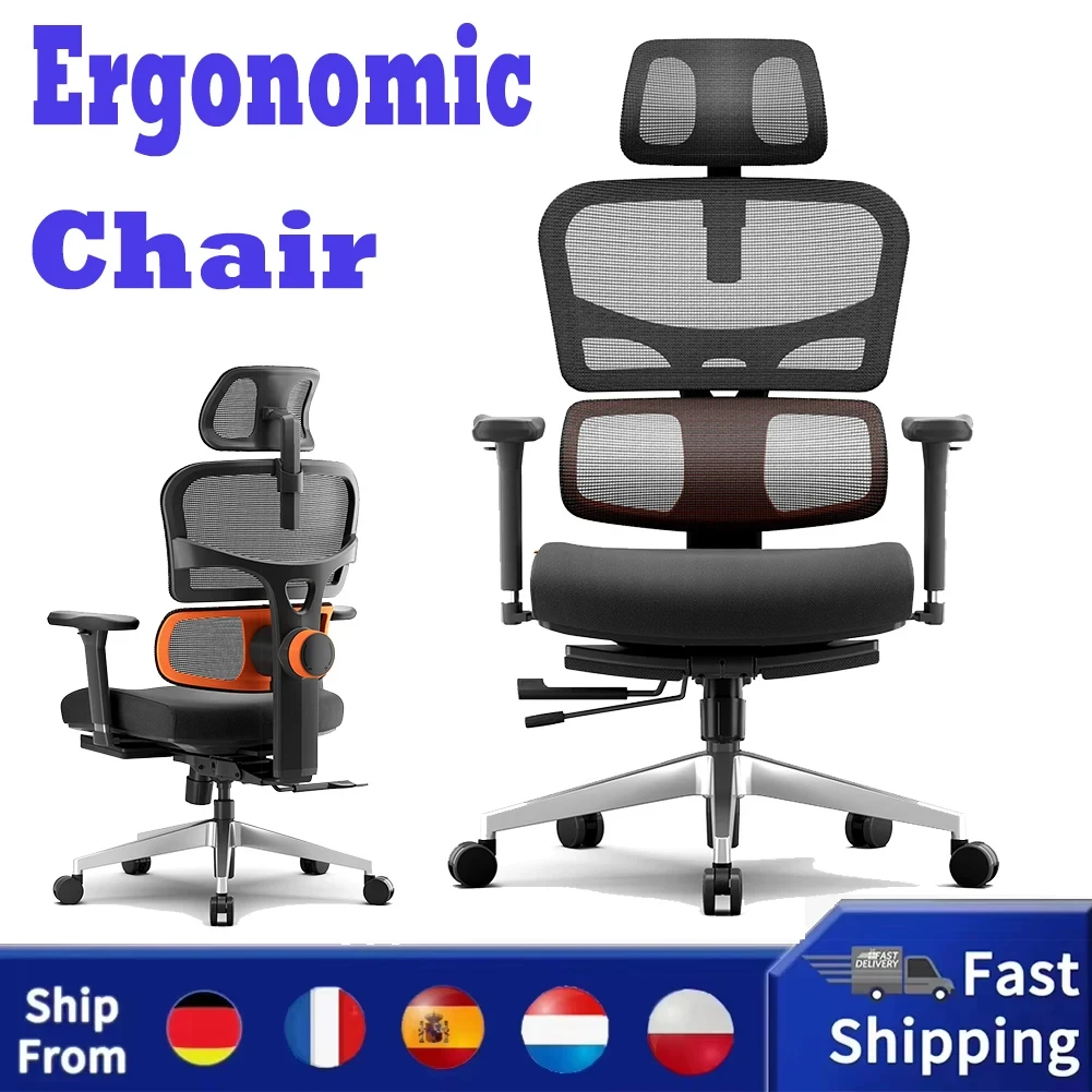 NEWTRAL Chair Pro NT002 Cadeira ergonômica adaptável com suporte para parte inferior das costas, apoio para os pés ajustável, apoio para os pés, malha 4D