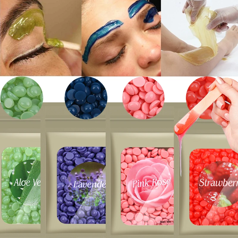 Cera de depilación de 9 colores, granos de cera dura, indolora y rápida, depilación Facial y corporal, Bikini, piernas, brazo, Unisex, 25g por bolsa