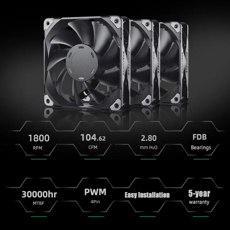 Tản Nhiệt PHANTEKS PH-F140/F120M25 Quạt 140/120Mm 4 PWM Lưu Lượng Gió Cao Im Lặng Quạt CPU 400-2000 Vòng/phút Cascadable FDB Mang Quạt
