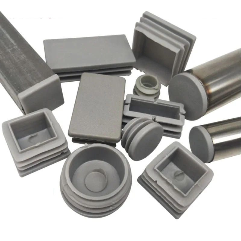 Grey Round Square Plastic Blanking End Cap Tube Pipe Inserts Plug Bung Insert Stopper For Chair Leg Pipe 16 19 22 25 30 76mm