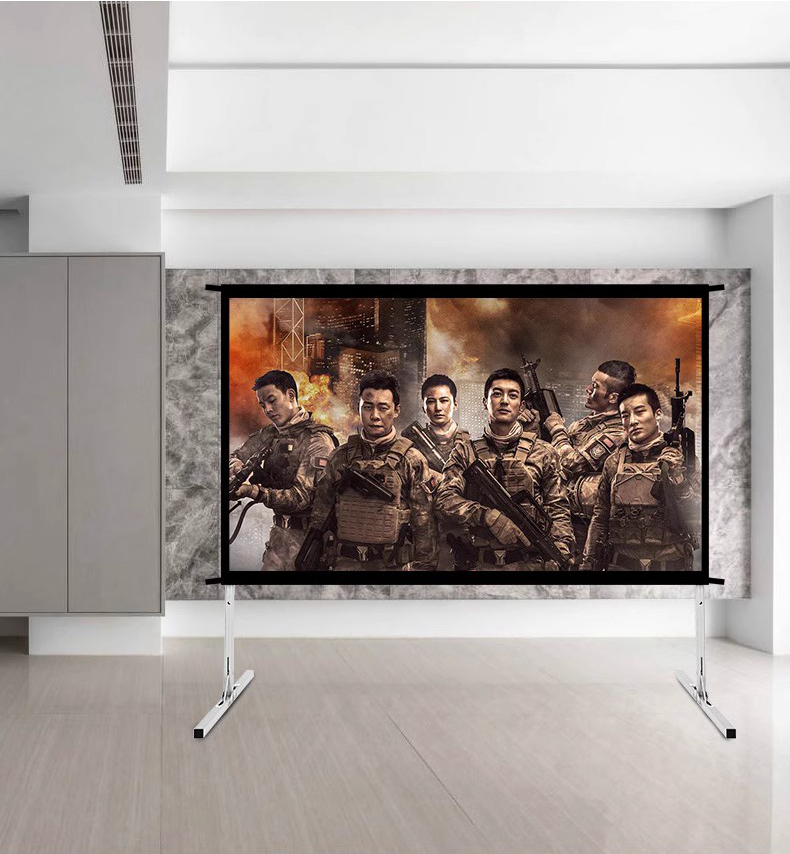 Kuaige 100 pulgadas 16:9/4:3 pantalla de proyector plegable rápida portátil pantallas de proyección de soporte móvil para exteriores