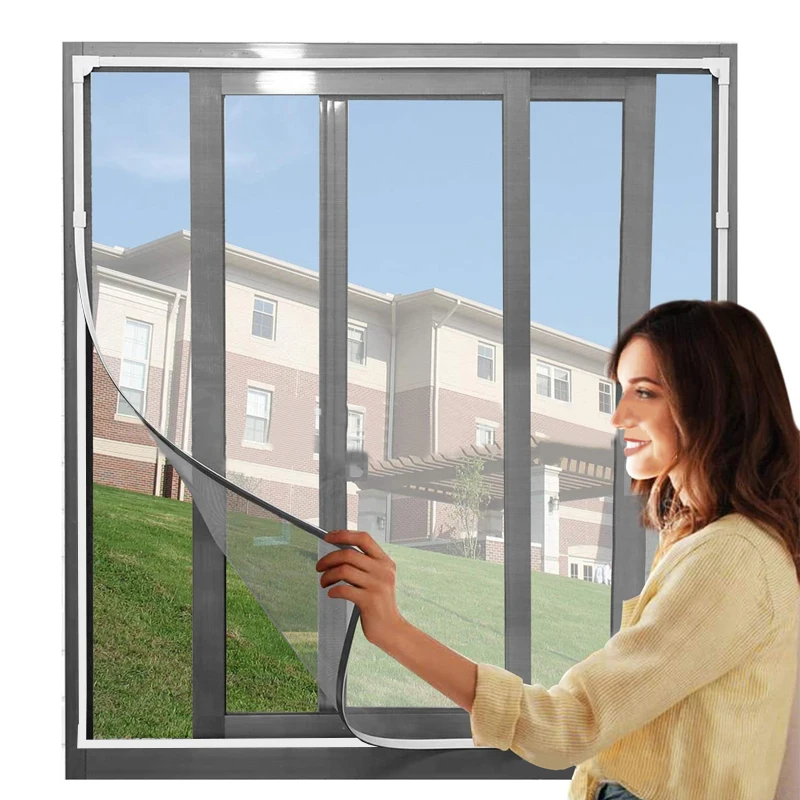 DIY Custom size 2025 Magnetic screen window, mosquito net magnetic curtain, invisible, household magnet self-adhesive window