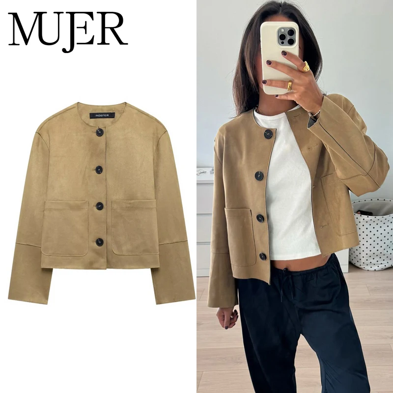 MUJER 2025 Jaqueta de camurça feminina jaquetas bomber do time do colégio para mulheres novos em casacos e jaquetas mulher manga longa jaqueta de inverno feminina