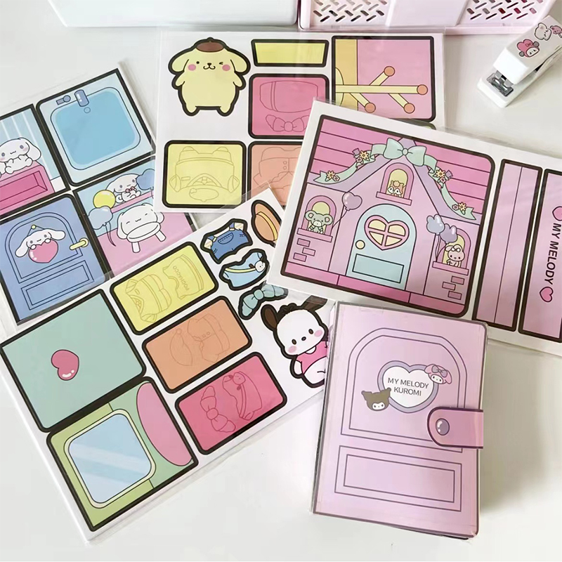 Sanrio Quiet Book Kuromi Cinnamoroll My Melody ทําด้วยมือ DIY ของเล่นเด็กการพัฒนา Hands on ability สาวของขวัญวันเกิด