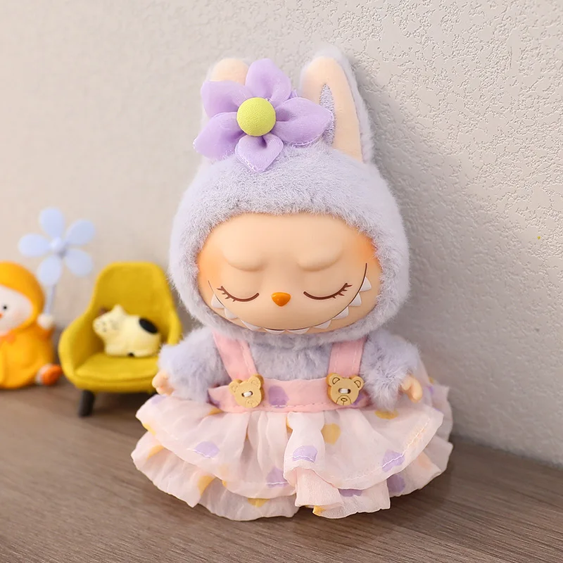 17cm Cute Mini Plush Doll'S Clothes Outfit Accessories For Korea Kpop Exo Labubu Idol Dolls Skirt Hat Clothing DIY Kids Gift