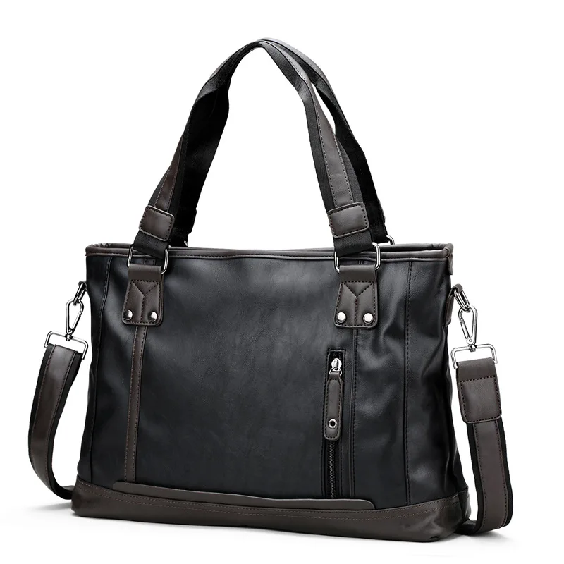 Marka Projekt Casual Men Teczka Skórzana Torba Biznesowa Vintage Podróżna Męska Torba na Ramię Komputer Torby na Laptopa bolso 가방