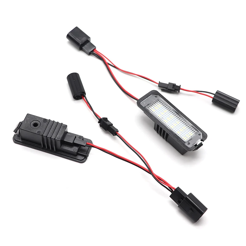 2 pçs led lâmpada de luz da placa de licença para vw passat b6 cc eos golf 4 5 6 7 mk7 polo excelente assento leon altea lâmpada do carro