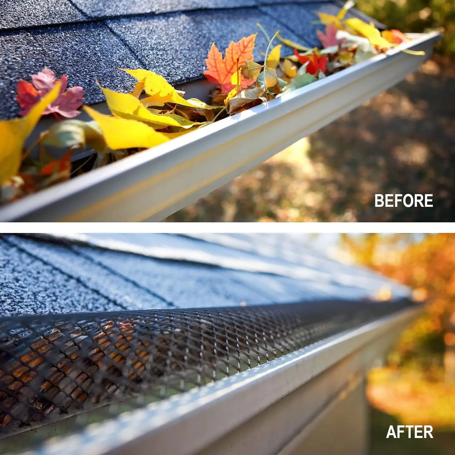 รางน้ําพลาสติกGuardตาข่ายม้วนสวนระบายน้ําProtector Leaf Debris Blockerสําหรับป้องกันท่อระบายน้ําอุดตัน 10 คลิปคงที่