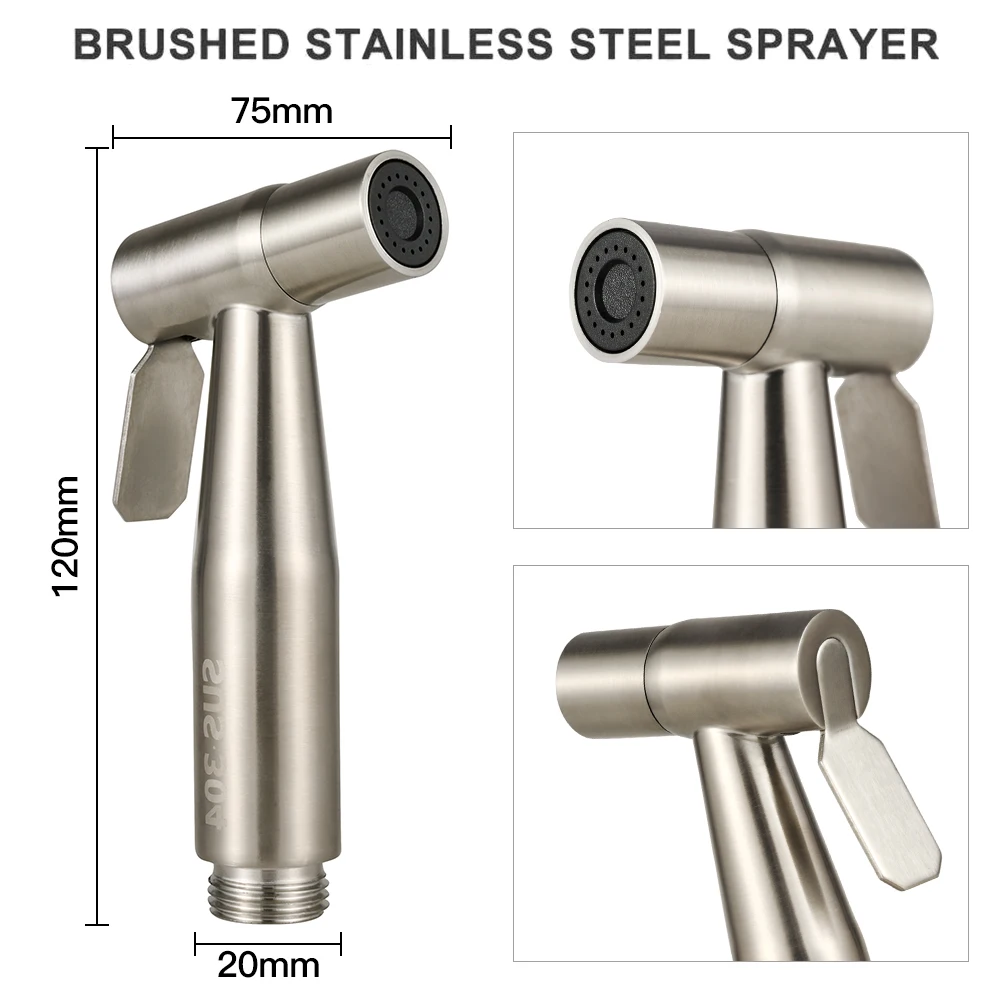 Edelstahl Wasserhahn Spritzpistole Handheld Wc Bidet Wasserhahn Edelstahl Hand Bidet Sprayer Gebürstet Wasser Sprayer
