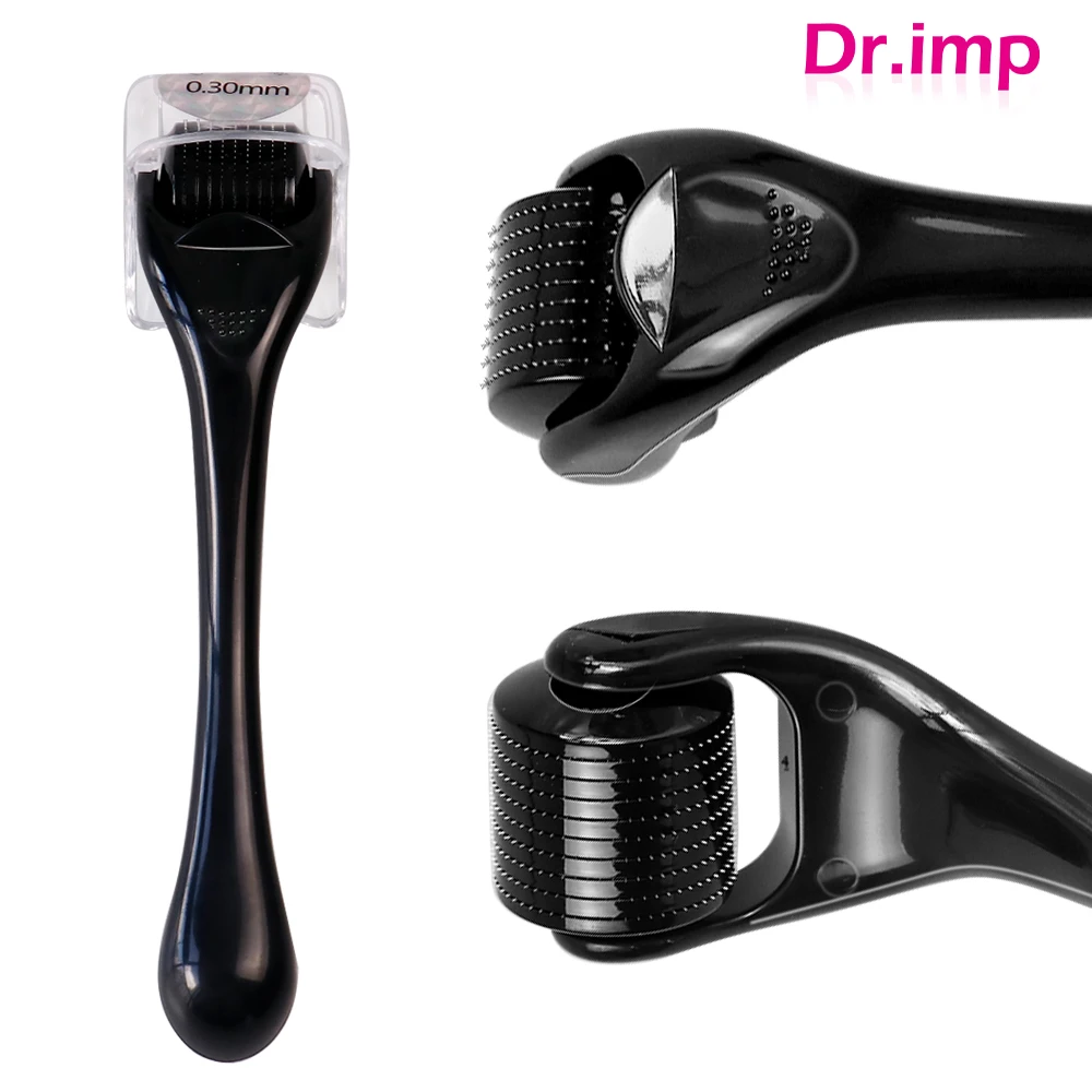 DRS Derma Roller สแตนเลส 540 Pins Mesoroller Face เกรดทางการแพทย์เครื่องสําหรับ Hair Regrowth Growth Skin Care สีดํา Microniddle