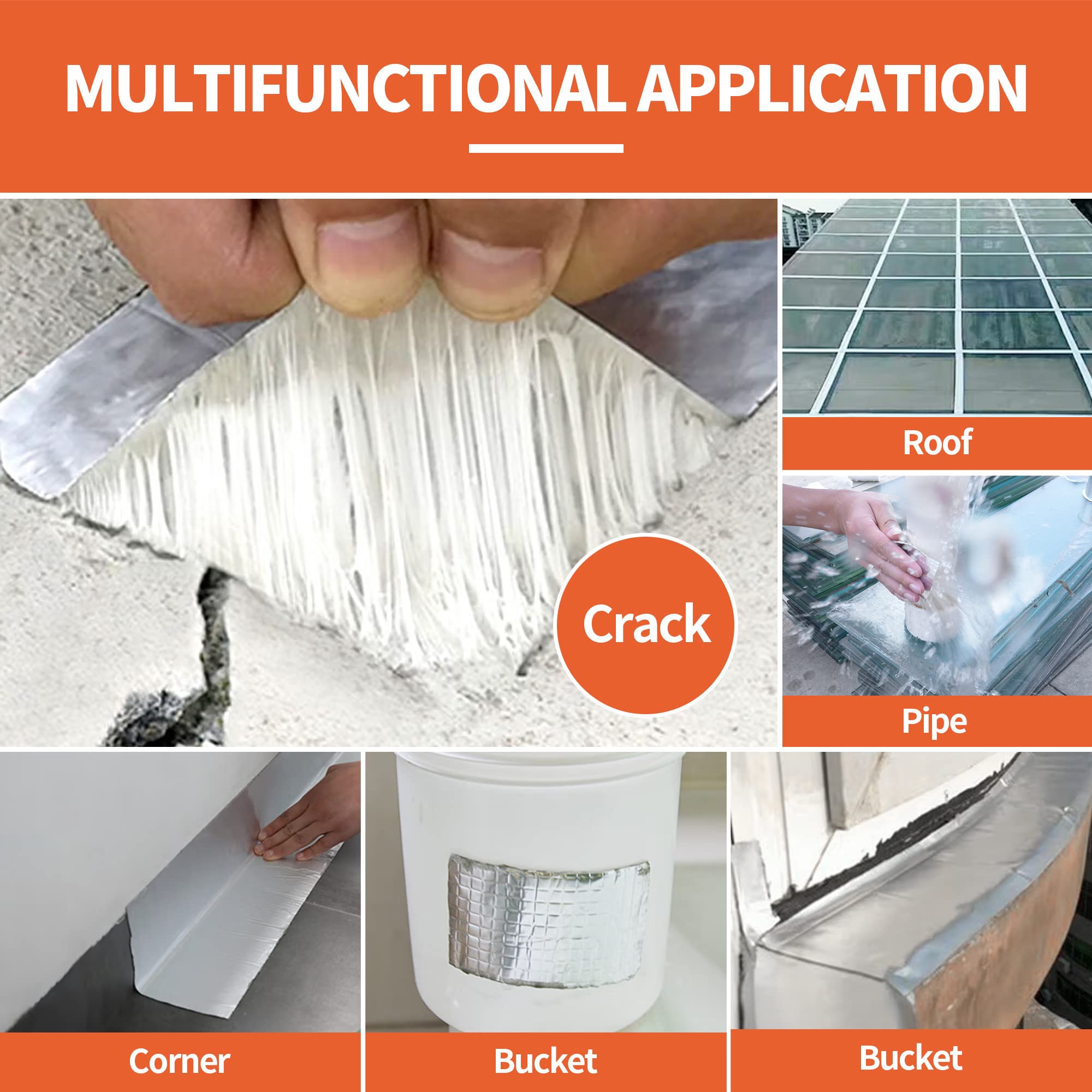 Nastro impermeabile Resistenza alle alte temperature Foglio di alluminio Addensare Nastro butilico Parete Piscina Tetto Crepa Riparazione di condotti Nastro sigillato