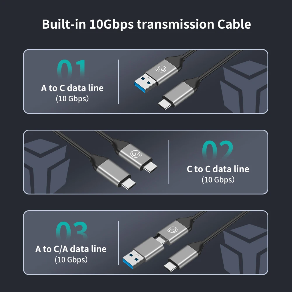 Корпус для жесткого диска Yottamaster M2 SSD, корпус для жесткого диска с двумя протоколами, 10 Гбит/с, NVME PCIE и 5 Гбит/с, SATA AHCI, корпус для внешнего твердотельного накопителя
