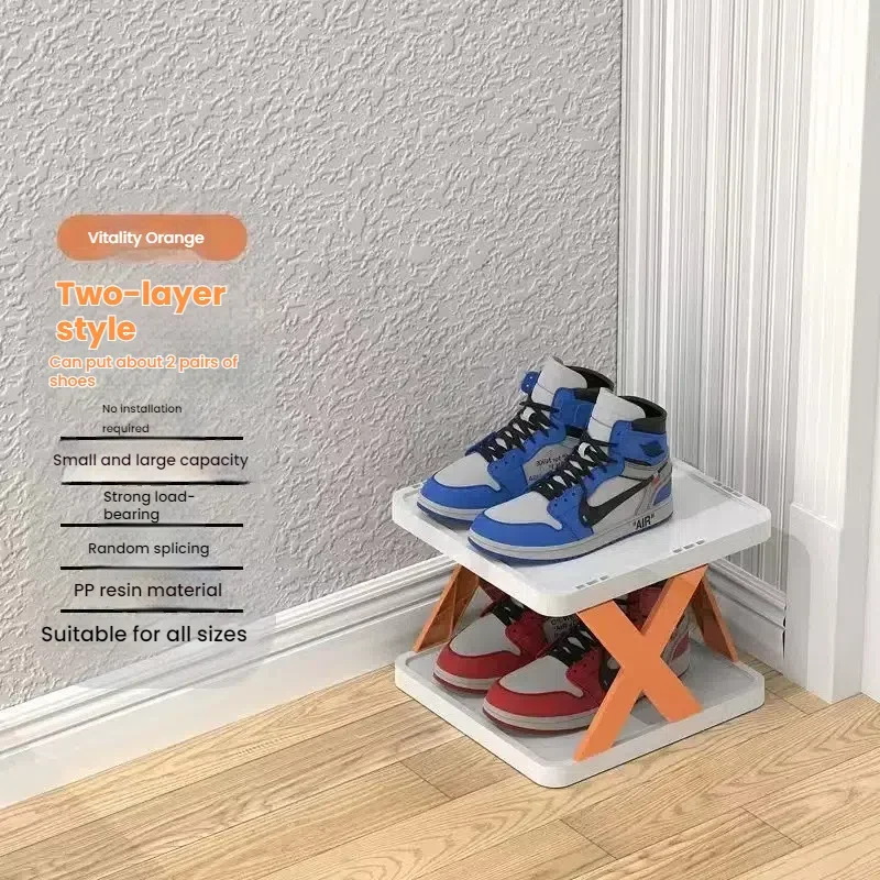 Simple shoe rack artifact creative home dormitory economical space-saving storage plastic multi-layer rack small shoe cabinet