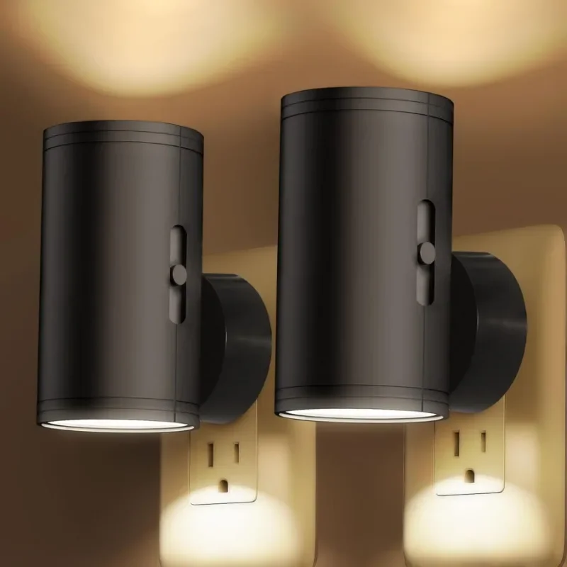 Cylindryczna lampka nocna LED z wtyczką w nowoczesnej lampie ściennej z czujnikiem Regulowana jasność Możliwość przyciemniania Lampki nocne do sypialni w przedpokoju
