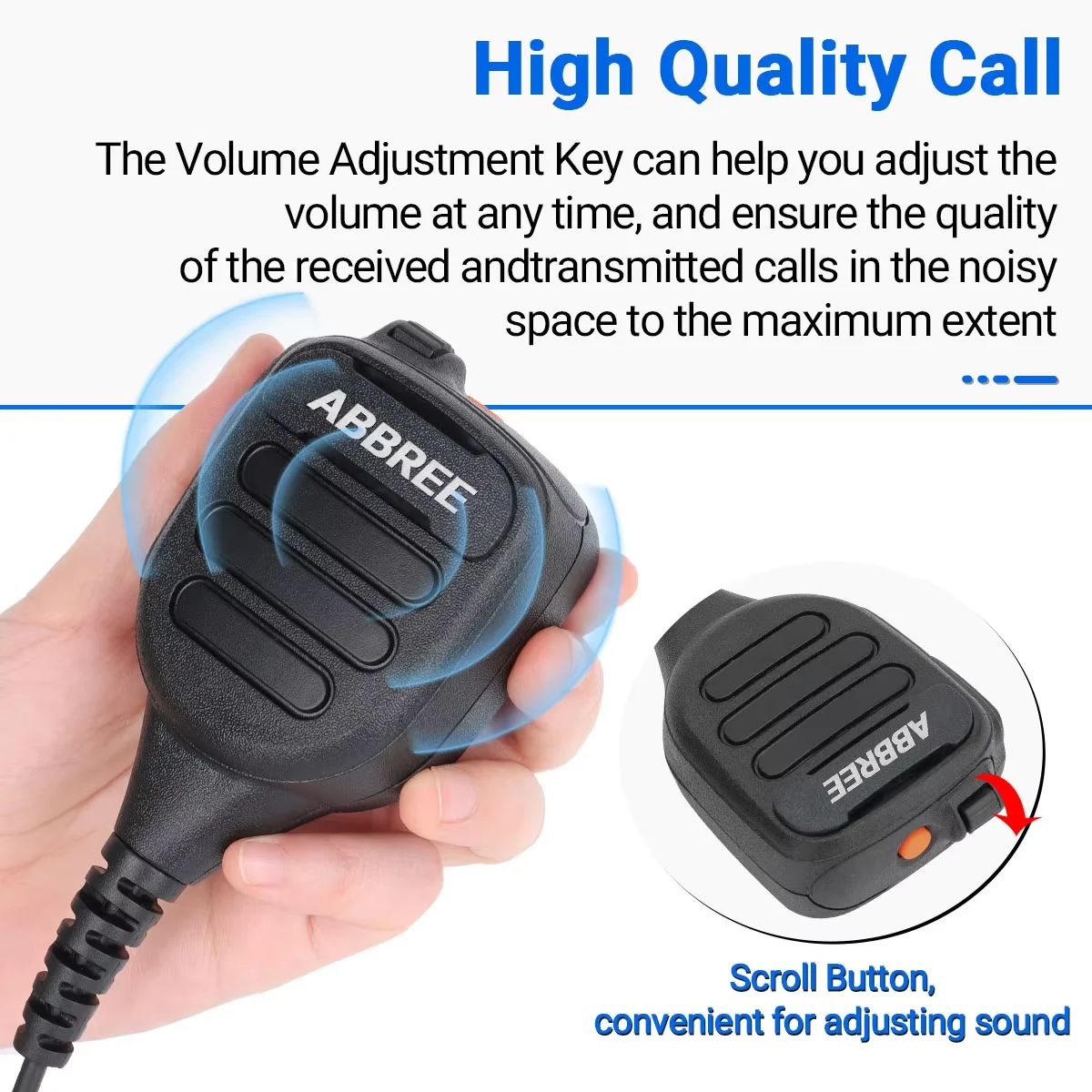 ABBREE AR-850 Walkie Talkie ręczny ciężki głośnik regulowany mikrofon z głośnikiem mikrofon na ramię dla BaoFeng UV-5R UV-13 PRO UV-16