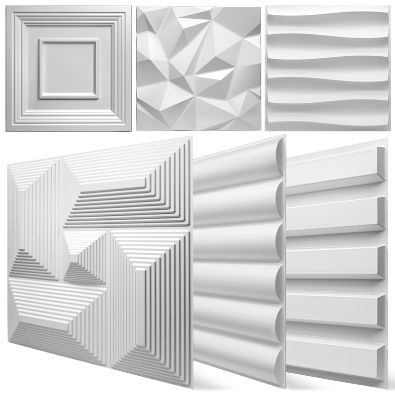 บ้านผนังตกแต่งเรขาคณิต3D แผง Non-Self-Adhesive 3D สติ๊กเกอร์ติดผนังสติกเกอร์ศิลปะกระเบื้องเซรามิควอลล์เปเปอร์ห้องน้ำเพดาน