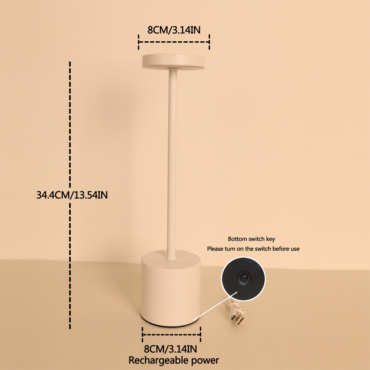 Minimalist LED rechargeable touch desk lampwiththree color bedside creative environment light bar outdoor decoration night light