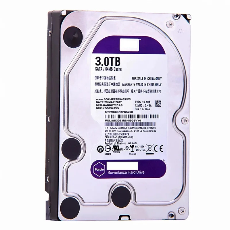 Hard Disk Internal  1-10TB VV D Purple 3.5 "64M Cache SATA III 6 Gb/s 1TB 2TB 4T 6T HDD HD Harddisk CCTV DVR NVR