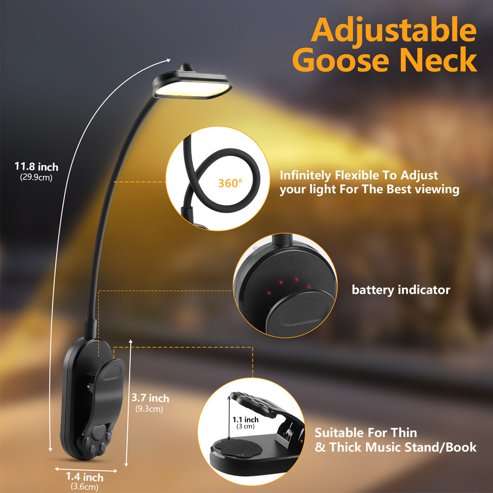 Mini lámpara LED con Clip para libros, lámpara de lectura recargable por Usb, luz de lectura de libros, luz de lectura portátil para libros, luz nocturna de lectura para dormitorio
