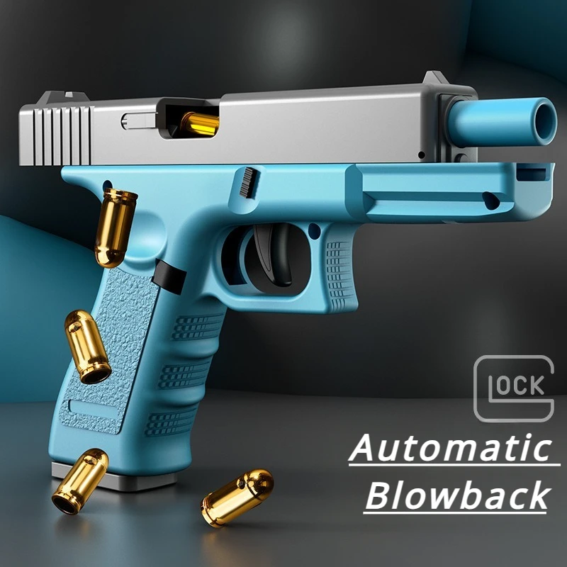 Automatyczny pistolet do wyrzucania pocisków Zabawkowy pistolet Blaster Model Rekwizyty dla dorosłych Dzieci Gry Cs na świeżym powietrzu Interaktywne rekwizyty Prezenty dla chłopców