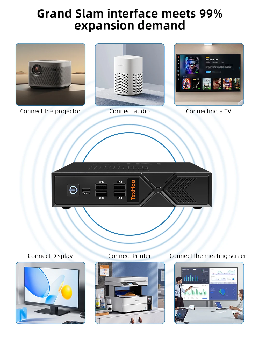 TexHoo Mini PC Computadora para Juegos Intel Core i5 13500H 12450H 11500B Procesador Windows 11 Pro DDR4 NVME WIFI6 HDMI VGA