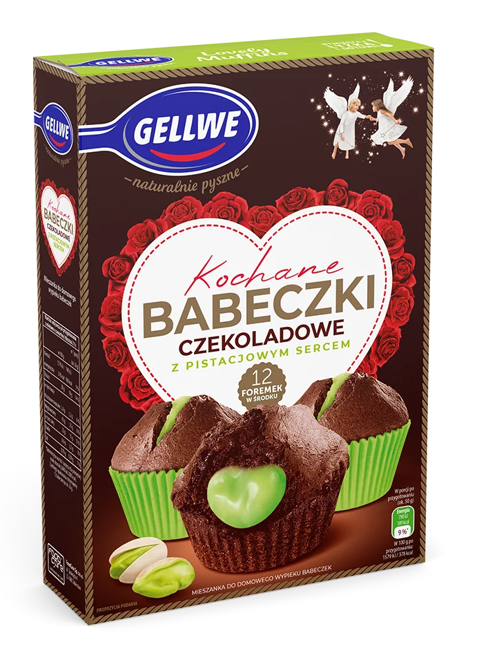 Gellwe Kochane Babeczki czekoladowe z pistacjowym sercem 311 g