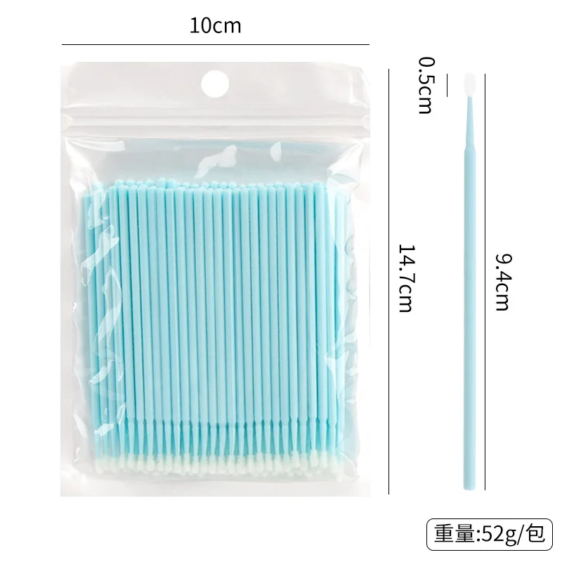 100 unids/lote hisopos suaves de algodón desechables extensión de pestañas aplicadores de microcepillo máscara Micro cepillo palo herramientas de maquillaje de limpieza
