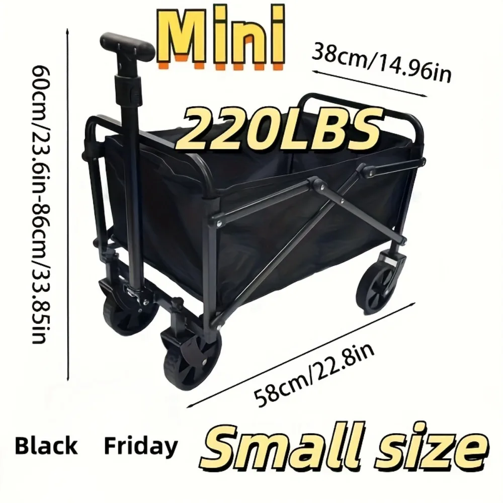 Carriage Foldable Folding Car: Can Load 330 Pounds Portable Utility Wagon With All Terrain Wheels Utility Heavy Duty Truck