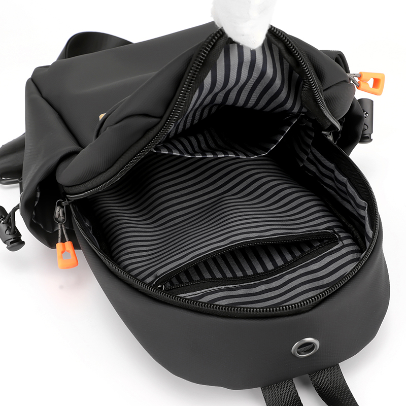 Toposhine High Beauty Authentic Chest Bag Durable High Grade Nylon Fabric Crossbody Bag Unisex One Shoulder Black Grey 2 Colors