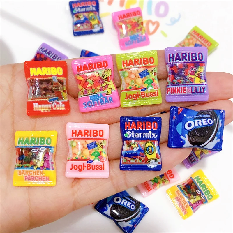 10pcs Resin Mini Candy 3d Resin Flat Cabochons Scrapbook Kawaii Diy Jewelry Craft Decoration Embellishments Hairpin Accessories