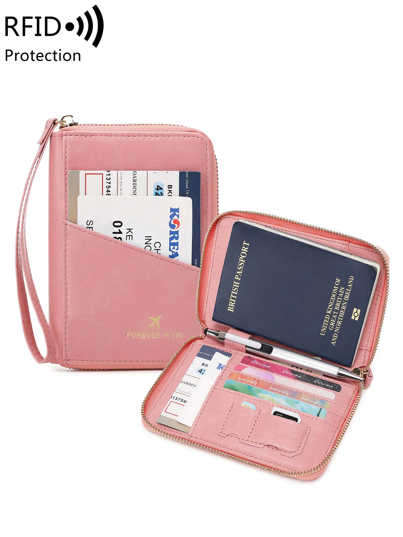 Nova bolsa de passaporte retrô para homens e mulheres RFID elegante capa de passaporte multifuncionalPUleather clipe de passaporte acessórios de viagem