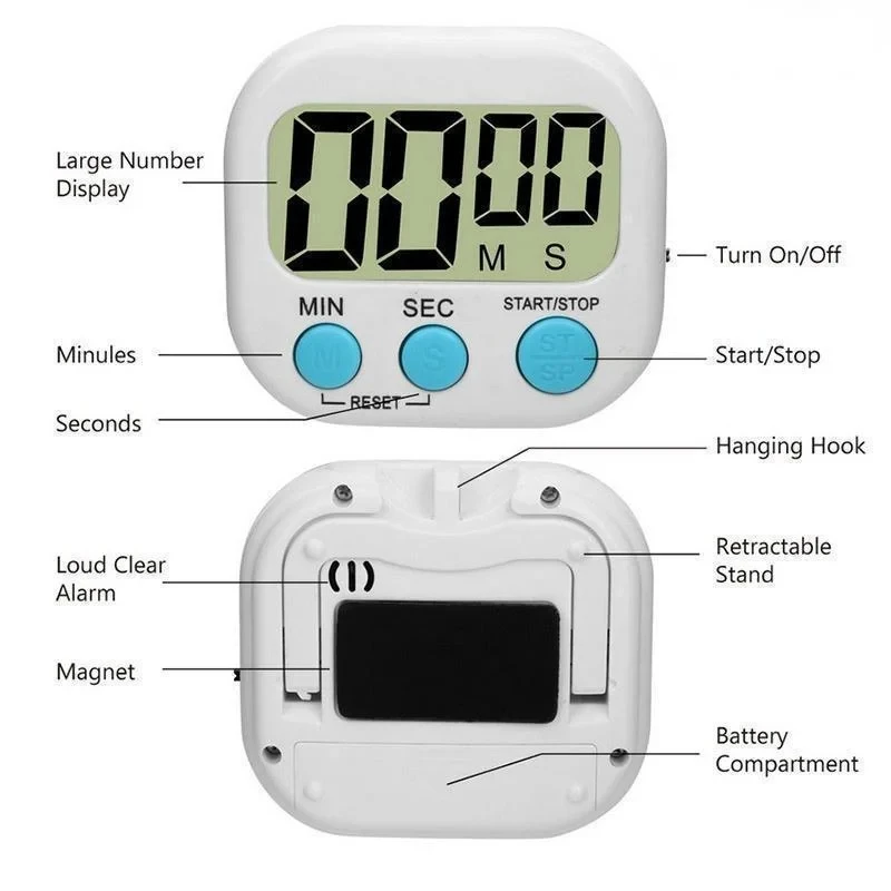 Küchen timer magnetischer LCD digitaler Countdown-Timer Kocht imer Wecker Home Küchen zubehör