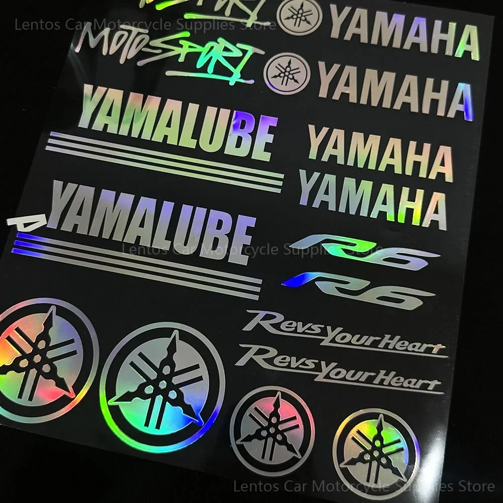 Adesivos refletivos para motocicleta, logotipo a laser yamaha, corpo de corrida, caixa traseira, carro modificado, decalques decorativos à prova d'água