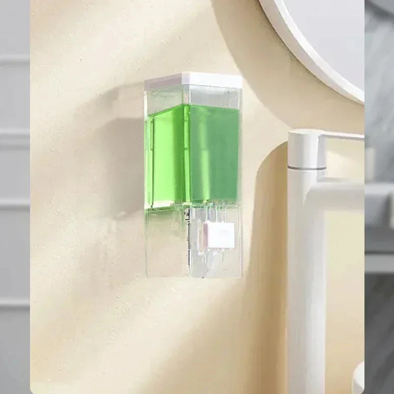Niet-geperforeerde handmatige zeepdispenser Wandmontage Traceless Desinfecterende fles Badkamer Transparante zeepdispenser