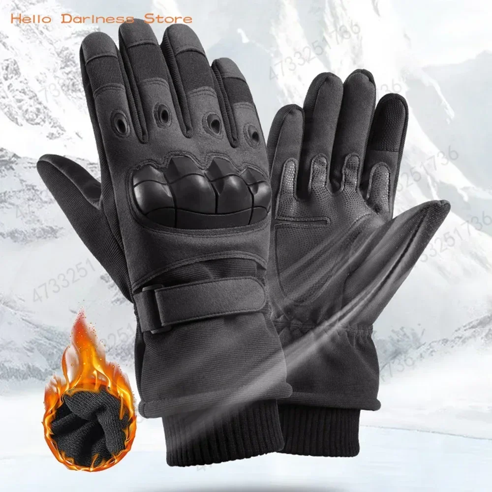 Winter Kalt-proof Motorrad Handschuhe Voll Finger Militär Handschuh Outdoor Sport Guantes Para Motociclistas Schwarz Motocross Handschuh