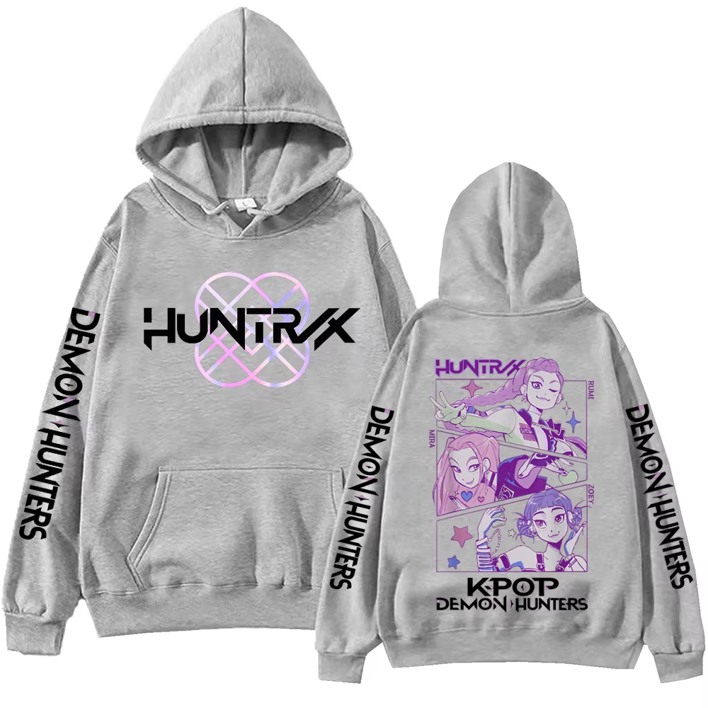 Anime K-Pop Demon Hunters Moletom com capuz Harajuku Hip Hop pulôver tops moletom presente para mulheres e homens