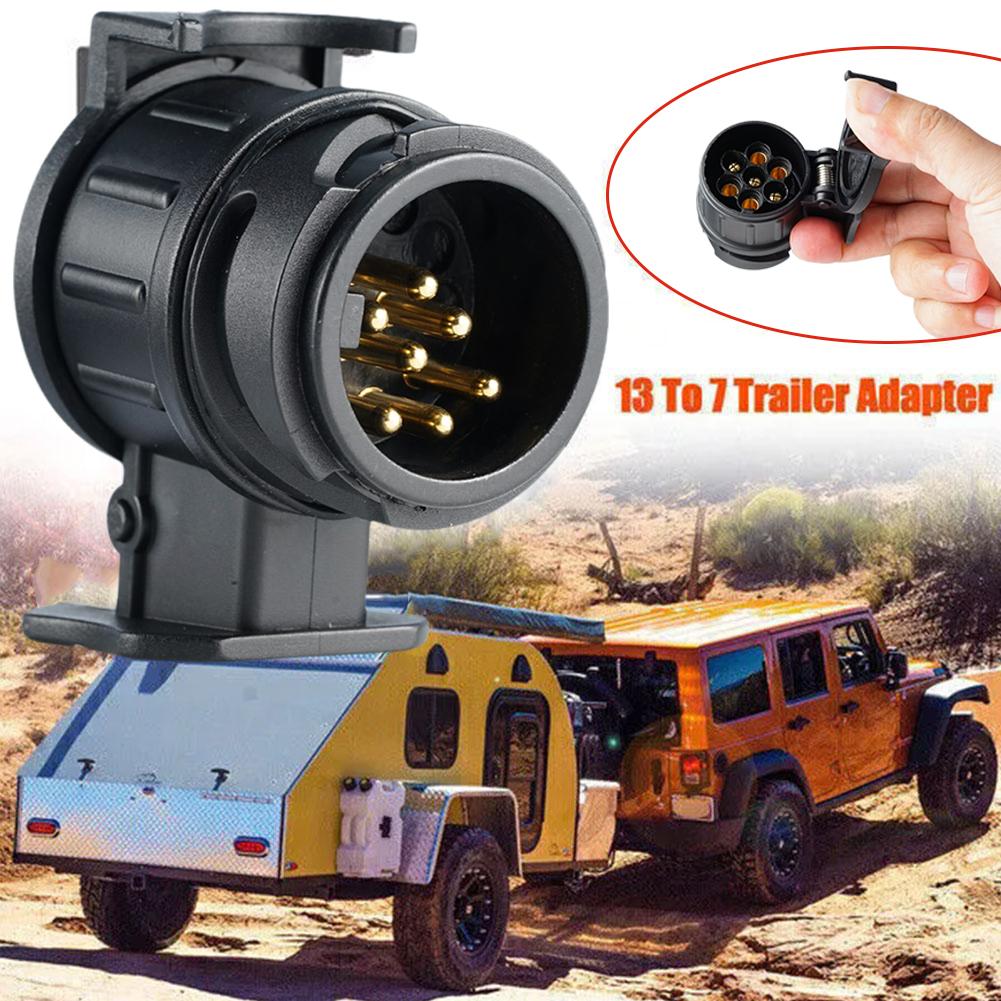 13 Tot 7 Pin Plug Adapter Trailer Connector Waterdichte Stekkers 12V Beschermen Slepen Adapter Socket Connector Trekhaak Handgereedschap